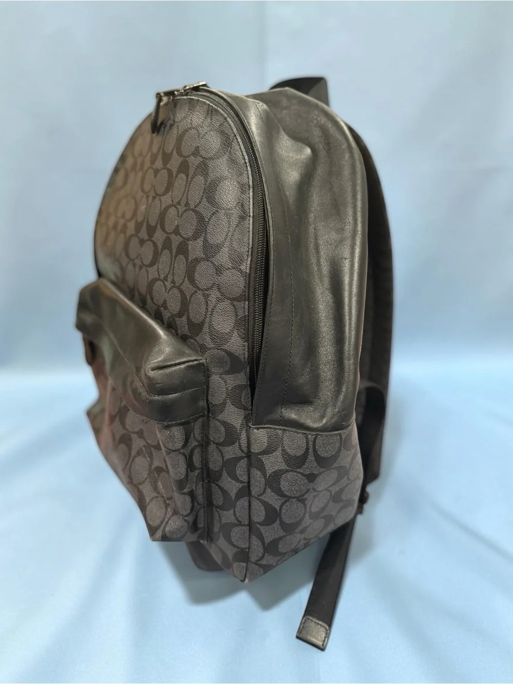 Alluring Coach Men's West, Black Signature Monogram Backpack